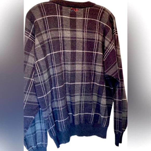 Mens sweater Greg Norman 100% fine Merino Wool sweater Brown Gray plaid L
Cc - Picture 2 of 11